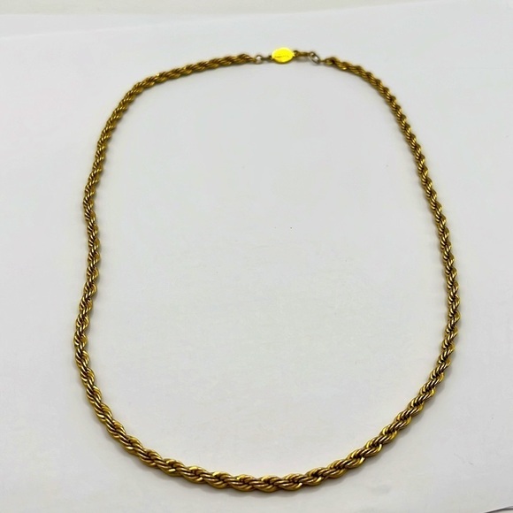 Vintage Napier Necklace | gold twisted Necklace |18” Length |Gold Tone Unisex - Picture 2 of 6